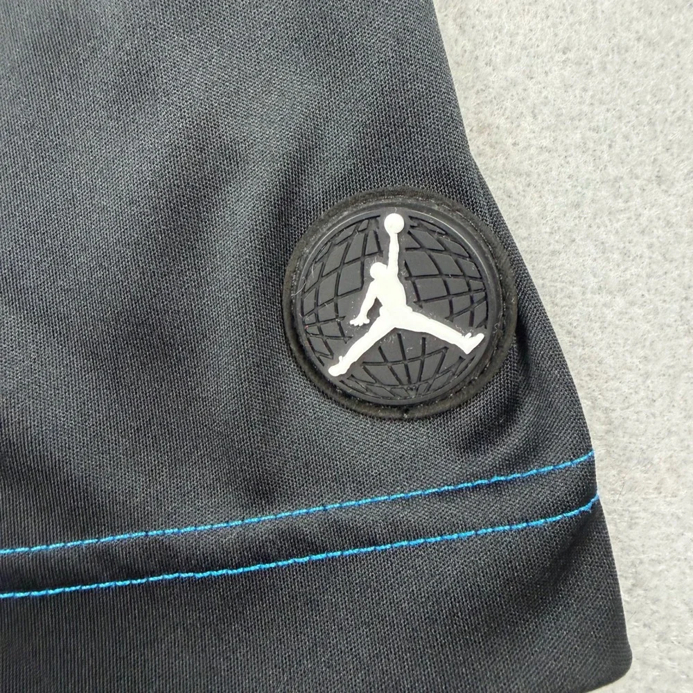 Air Jordan Men's Large Blue Black Dri-Fit Basketball Shorts Jumpman Planet Badge